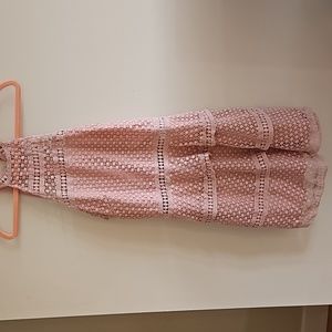 NWOT Pretty Little Thing Dusty Pink Lace Panel Tiered Bodycon Dress - Size 8